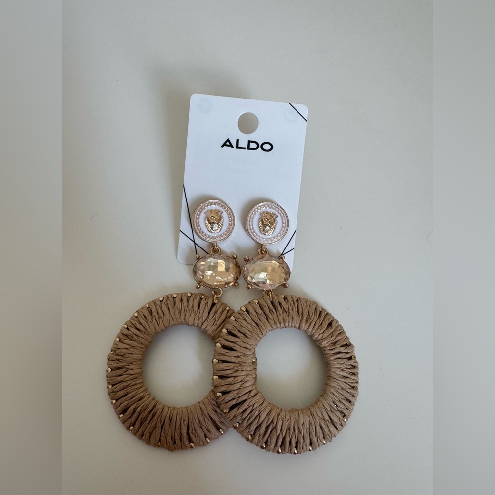 Aldo Beige and Gold Earrings